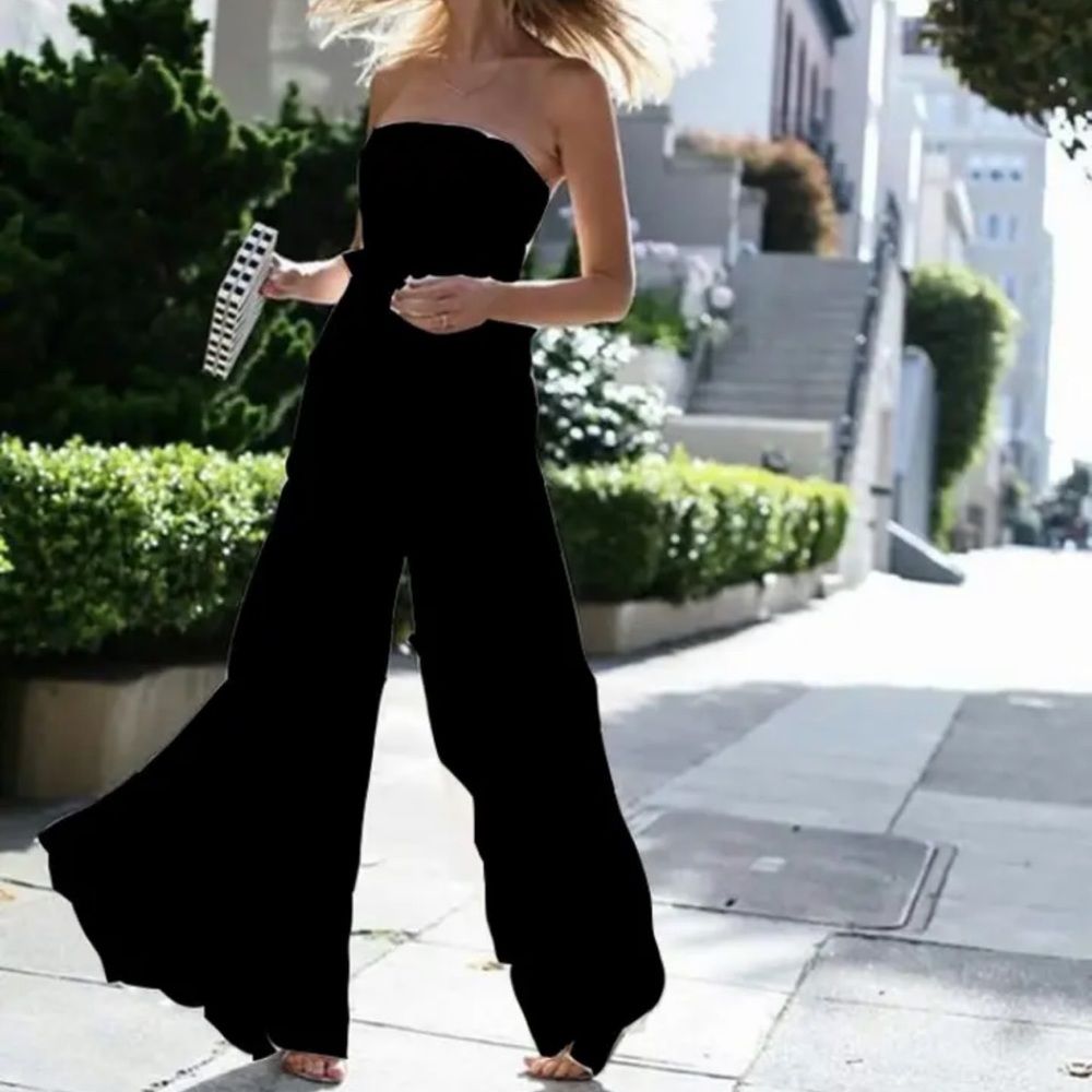 Stunning black strapless jumpsuit! Brand new!!!